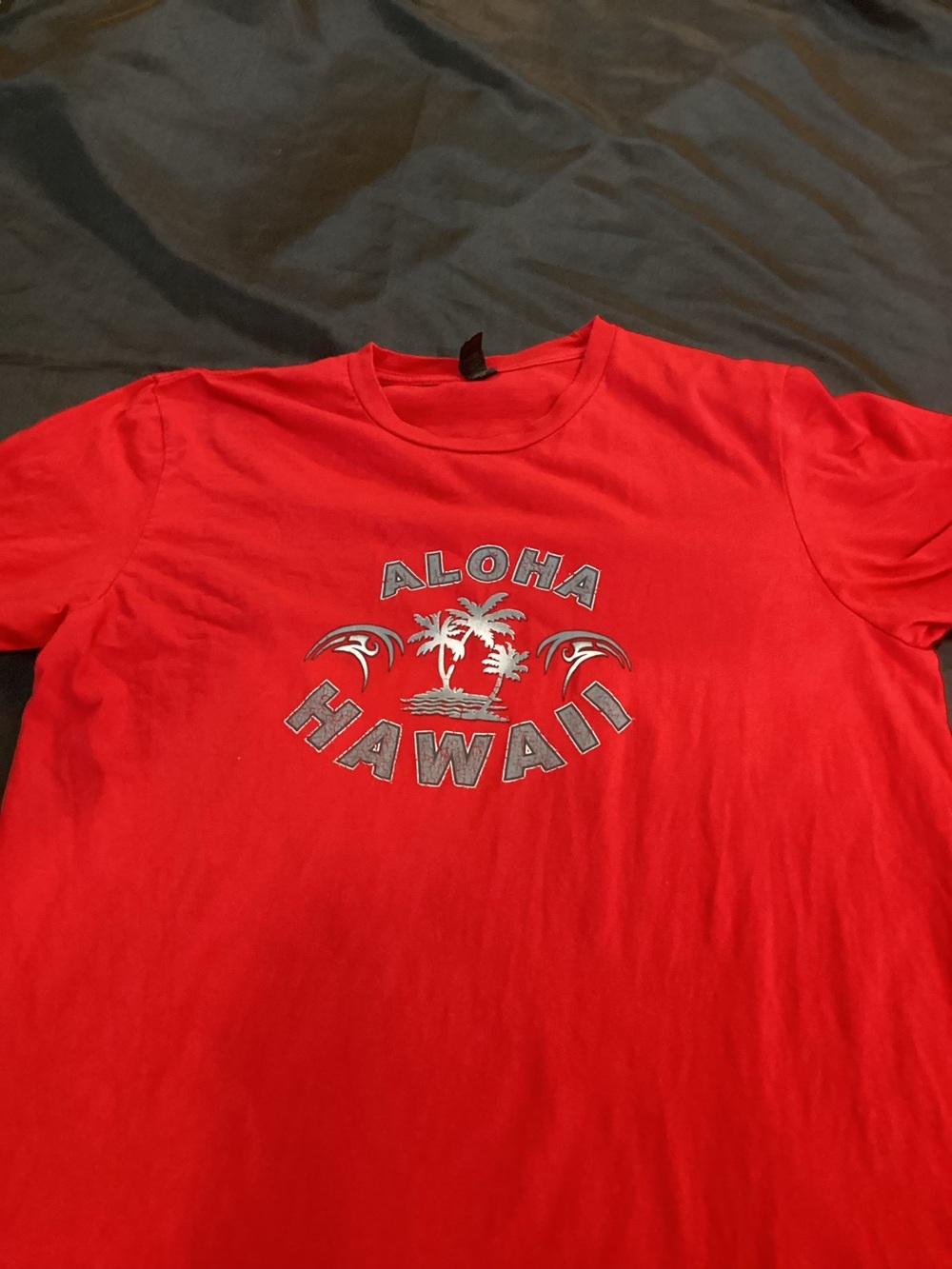 Aloha Hawaii ,Red Graphic Tee - Classic Men’s Shirt,Size Large